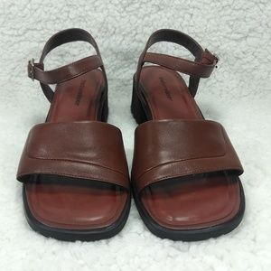 Brown ankle strap sandals